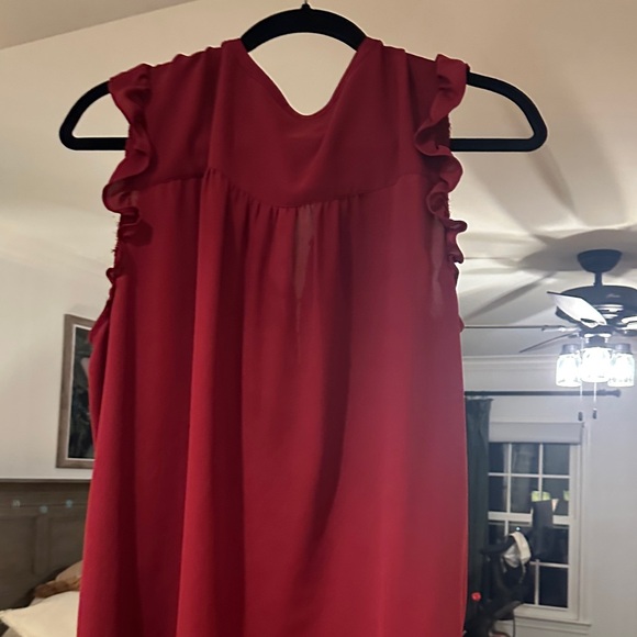 LOFT Deep Rust Ruffled Blouse - Picture 8 of 9